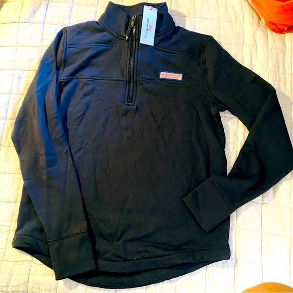 Vineyard Vines Jackets & Blazers - VINEYARD VINES Dreamcloth Relaxed shep shirt black New Soft womens M pullover